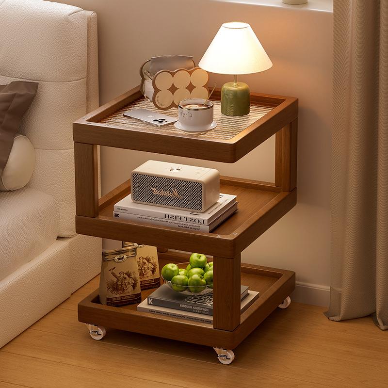 简约创意家用实木床头柜替代品卧室出租房用小型多功能侧边收纳柜