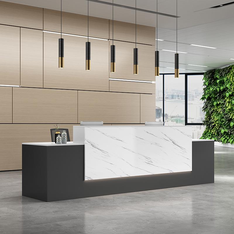 简约现代公司前台时尚接待台办公桌咨询吧台宾馆创意迎宾收银桌