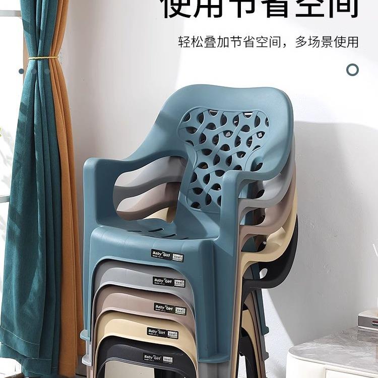 J^塑料椅欧式扶手椅成人矮凳小凳子客厅茶几椅塑料椅子熟胶靠背矮