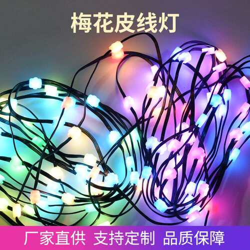 跨境防水梅花造型皮线灯 摆摊夜市布置氛围灯网红梅花形多色灯线