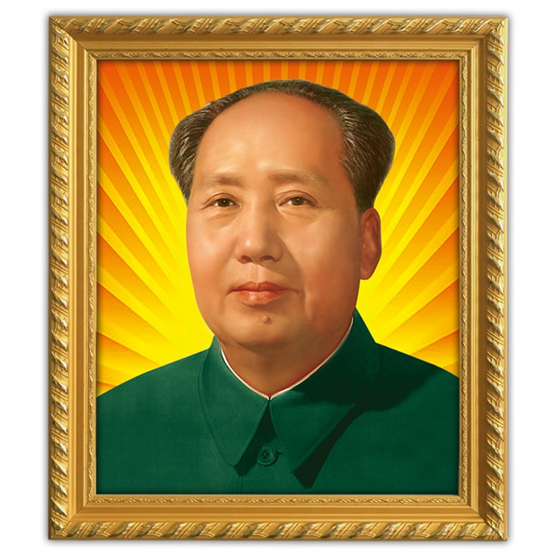 毛主席画像有带框毛泽东老年壁饰挂画大厅平面装饰画72年正版图片