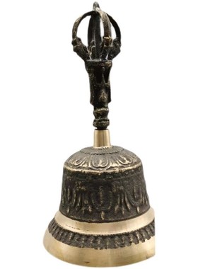 仿古纯铜三叉铃手拿铃三叉铃铜铃客厅家居影视道具响亮手摇铃