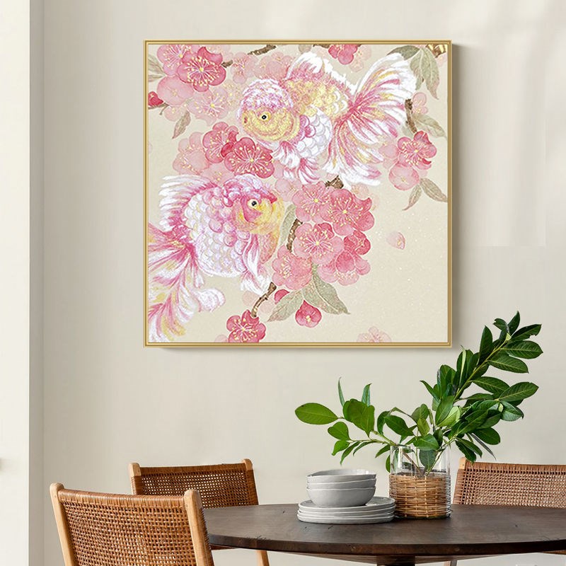 刺绣挂画锦鲤十字绣2025新款花卉吉祥客厅卧室满绣手工diy装饰画图片