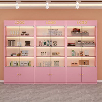 化妆品展柜带锁玻璃门礼品柜商用货柜美容院柜子展示柜产品陈列柜