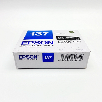 EPSON爱普生T1371黑色137原装墨盒墨水K100 K105 K200 K205 K305
