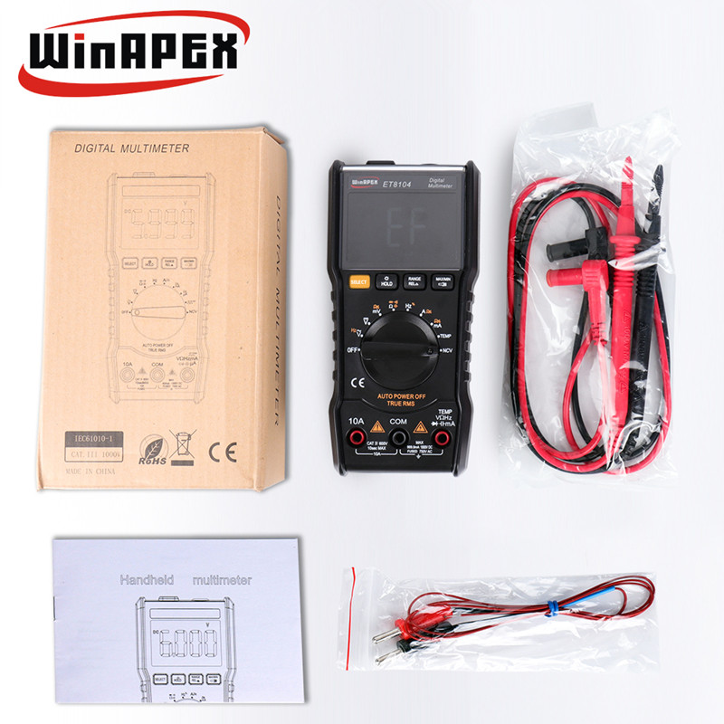 ET8104 电工家用数字万能表全智能袖珍型数字万用表 高清屏万用表