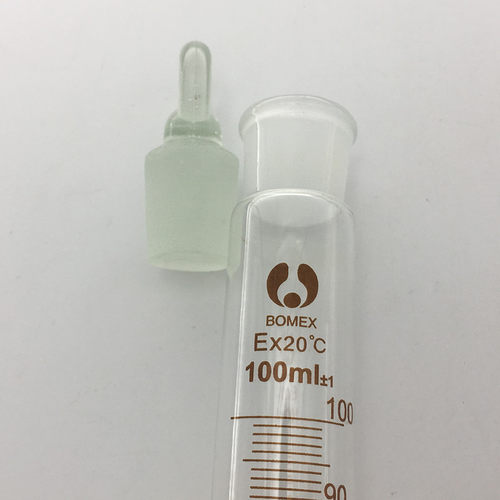 具塞量筒 玻璃量筒100毫升带盖子量杯 实验室刻度杯 具塞刻度量杯