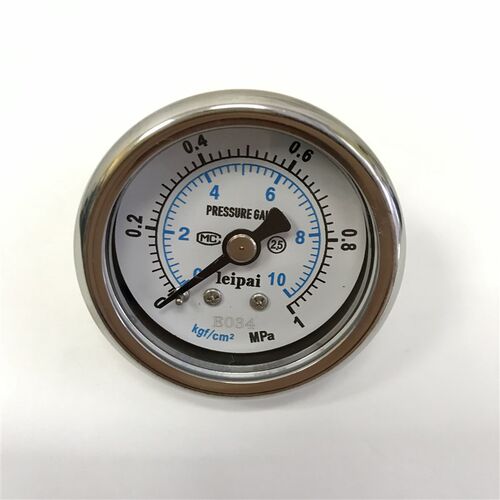 16bar 230psi 4cm不锈钢防腐耐蚀耐高温压力表 轴向背接 螺纹M6x1