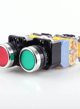 银点电源开关LA38-11DSLA38-11DNZS平头自锁带灯按钮开关24V220V