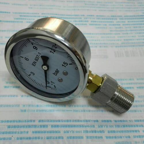 耐震压力真空表en837-1 -1bar~15bar 直径63-68mm 螺纹m20X1.5