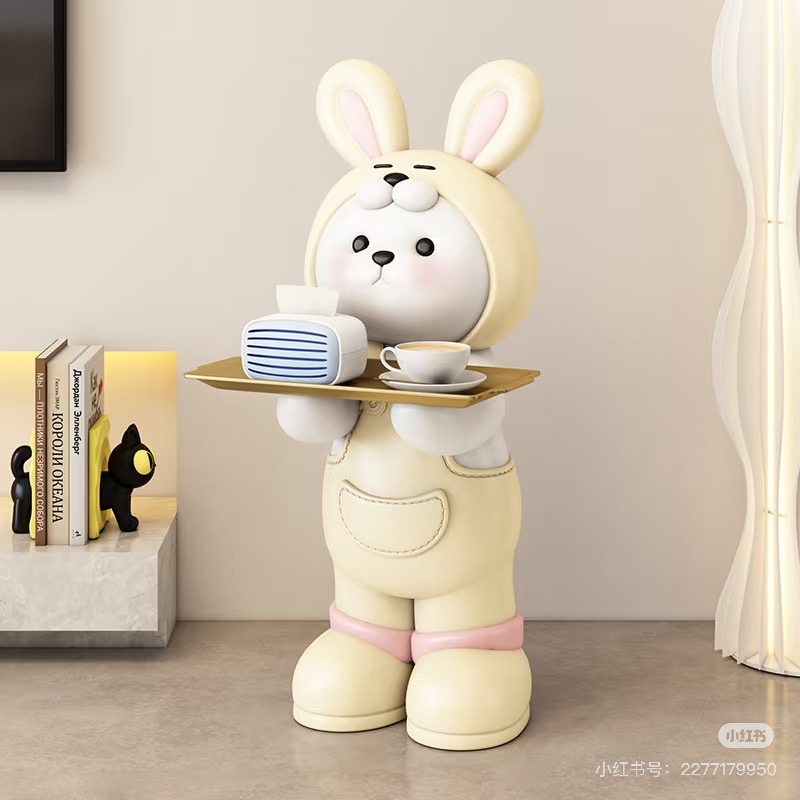 大型兔子公仔落地摆件灯客厅电视柜雕塑家居装饰品开业乔迁礼物,家居饰品,落地摆件,淘宝优惠券,粉丝福利购,淘宝优惠卷