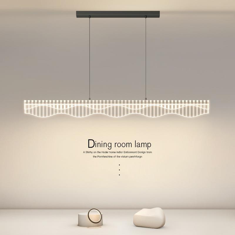 现代简约餐厅吊灯设计师款吧台餐桌饭厅意式极简长条一字高端吊灯