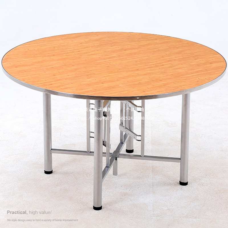 架食堂餐厅桌子酒席家用简易餐桌转盘圆桌台折叠桌圆桌面大排档