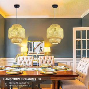 亚马逊新款 简约创意客厅吊灯诧寂乡村田野风灯具商场餐厅吊灯 日式