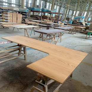 红橡木板桌板转角升降桌面板工作台异型窗台面实木板白橡木板定制