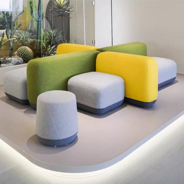 办公现代北欧轻奢现代设计师组合模块豆腐块沙发设计师工作室沙发