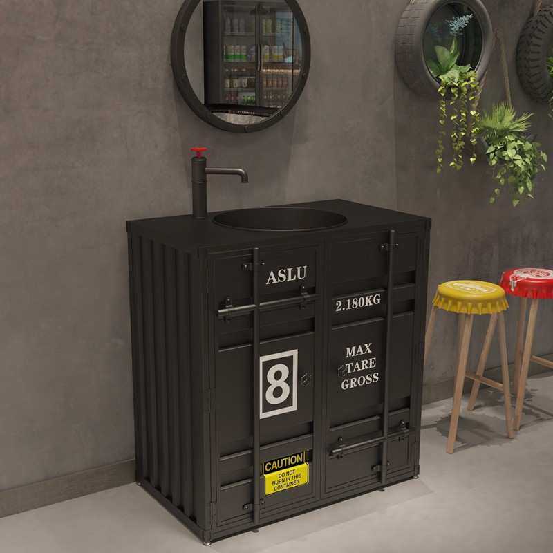 工业风铁艺集装箱洗手台盆一体洗脸台酒吧美式KTV复古立柱洗漱池,模玩/动漫/周边/娃圈三坑/桌游,模型制作工具/辅料耗材,淘宝优惠券,粉丝福利购,淘宝优惠卷