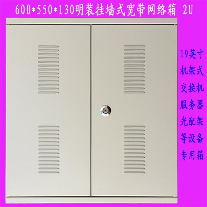 600 550 2U宽带网络箱交换机箱 监控主机N 宽带箱墙柜 壁挂机柜
