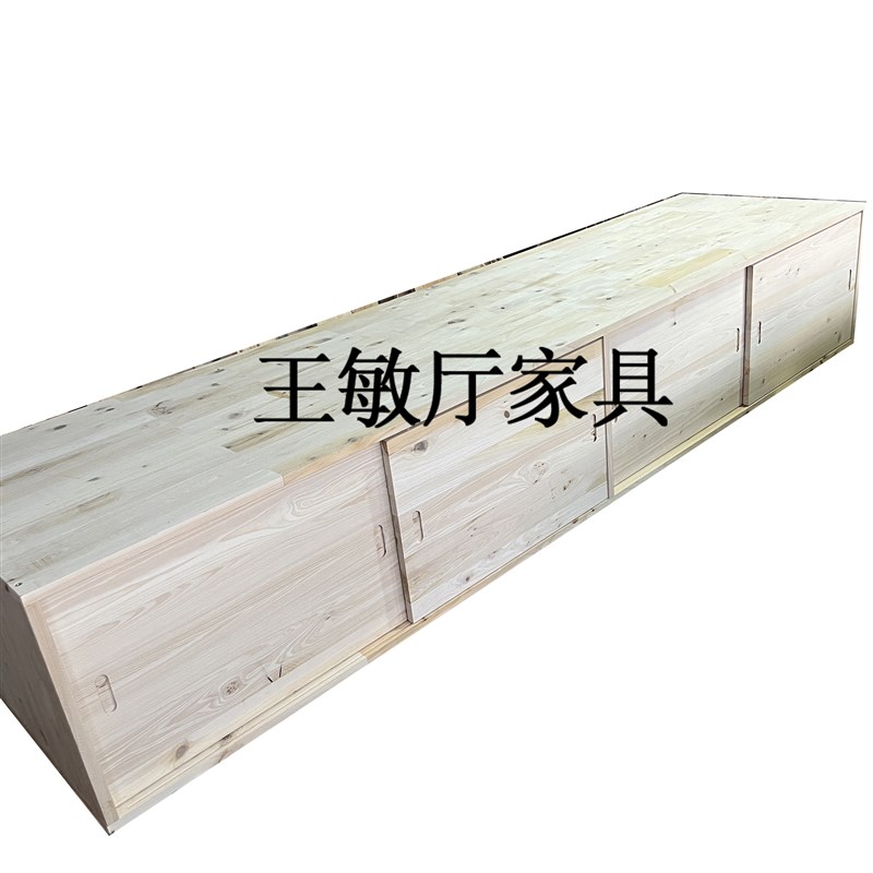 柏木飘窗柜阳台柜橱柜顶柜吊柜2米2.4米长推拉门衣柜顶柜加高