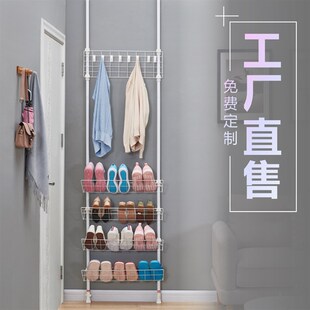 顶天立地式衣架免打孔家用门厅z鞋帽架多层玄关置物架收纳拖鞋架