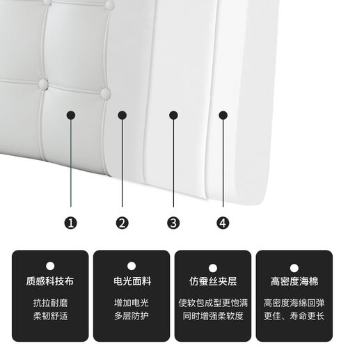 床头靠背软包免洗科技布简约实木床靠垫套罩榻榻米大靠背垫可拆洗