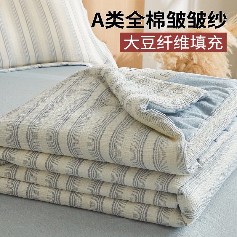 2025新d款夏凉被纯棉全棉可机洗空调被a类母婴级夏季大豆被薄被子