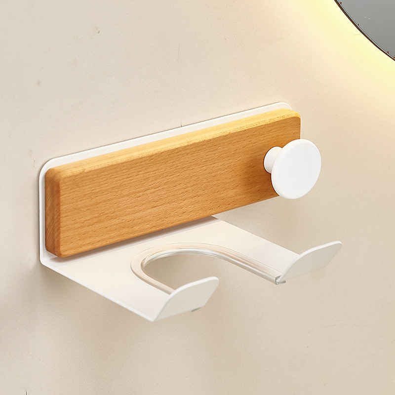 吹风机置物架免打孔卫生间电吹风支架镜前浴室风筒挂架收纳原木风,家庭/个人清洁工具,吹风机置物架,淘宝优惠券,粉丝福利购,淘宝优惠卷