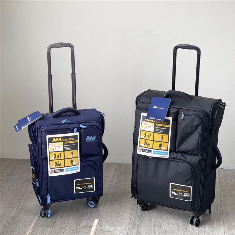 牛津布17寸行李箱超轻拉r杆箱24多功能商务旅行箱28寸大容量皮箱