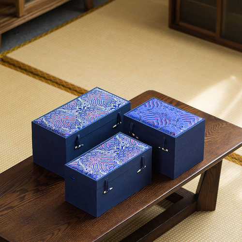 云锦布大花瓶包装盒工艺品摆饰大收纳盒1斤茶叶罐礼品U盒定制印lo