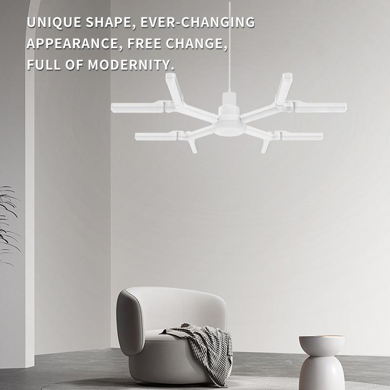 六边形雪花E27超亮宽压无频闪LED灯 可折叠六页家用车库节能灯泡