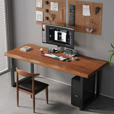 实木电脑桌子卧室书桌台式约双人家用办公桌写字桌电竞长条工作台