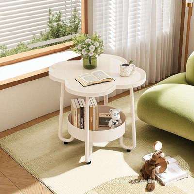 沙发边几可移动卧室床头柜奶油风茶几小桌子简约现代床边柜置物架