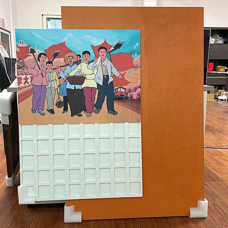 软装设计师立体浮雕画大幅落地玄关客厅装饰画样板间裸眼3d立体画