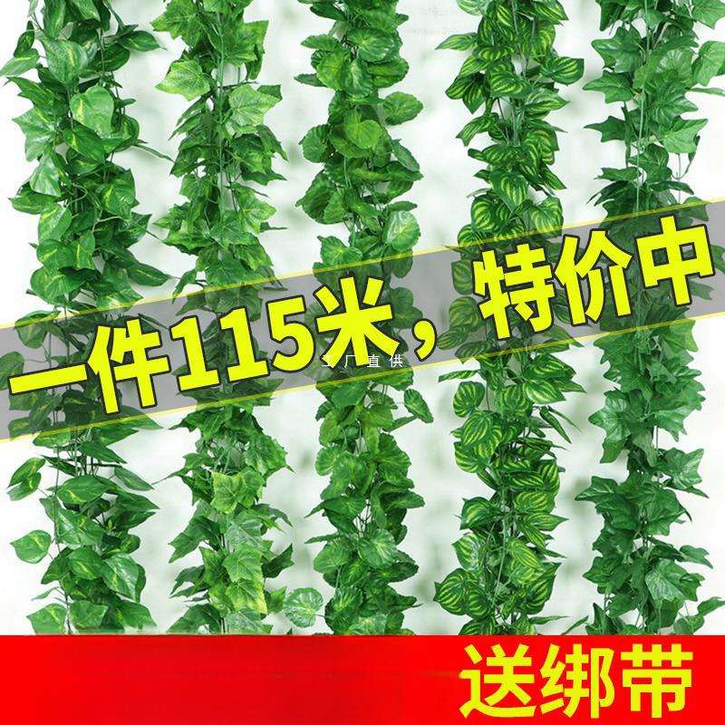 绿萝叶假花藤条葡萄树叶吊顶管道装饰藤蔓塑料绿植物缠绕遮挡