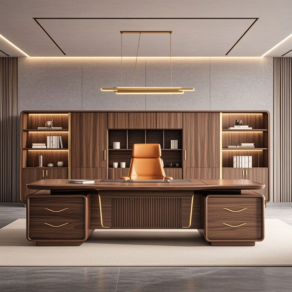 宋式美学简约轻奢2026办公桌高级大气老板桌总裁桌办公室大班台,商业/办公家具,大班台/主管桌,淘宝优惠券,粉丝福利购,淘宝优惠卷