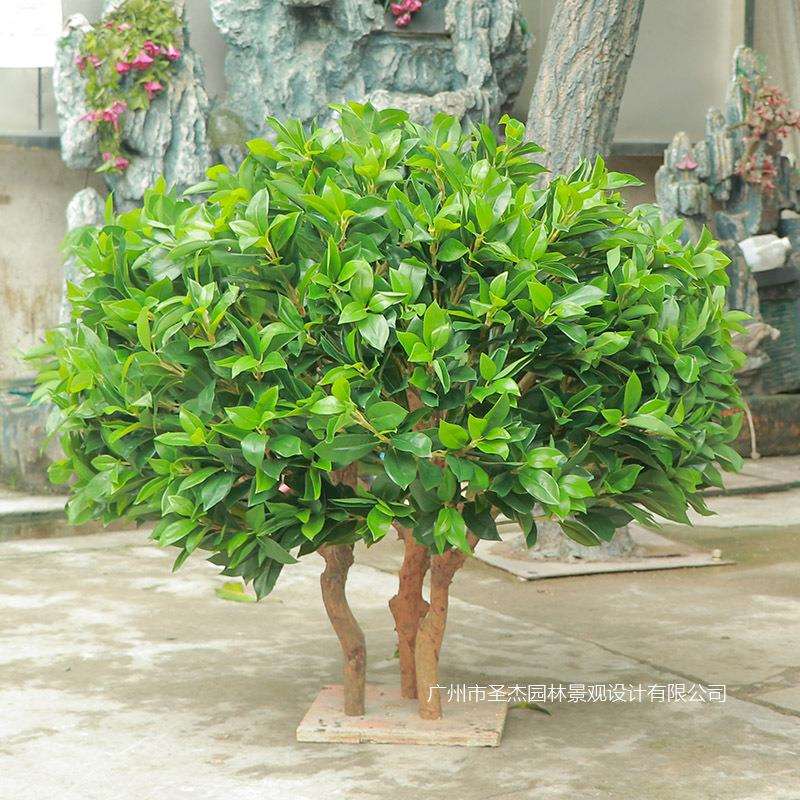 仿真招财树室外公园路引假植物装饰阻燃假树假植物盆栽仿真小榕树