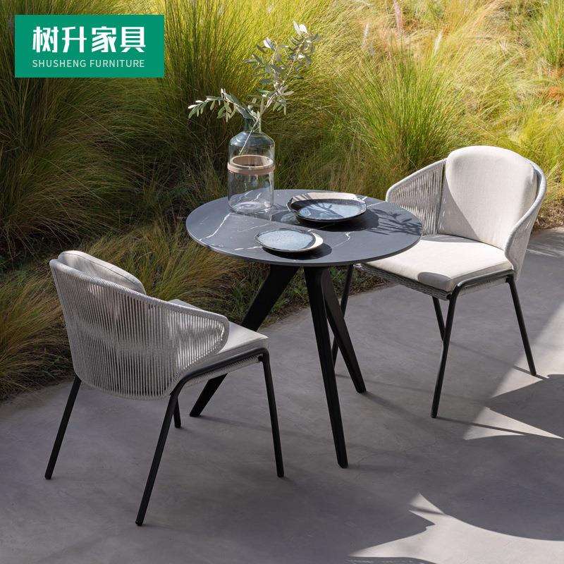 户外桌椅乡村花园餐桌椅组合家具庭院阳台藤椅三件套阳台简约休闲