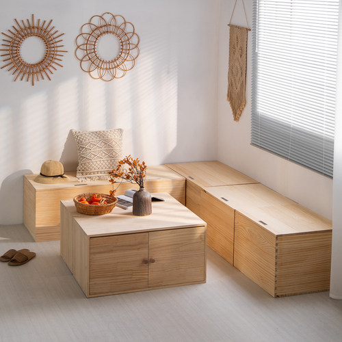 定制实木榻榻米木箱飘窗s储物柜可坐矮柜地柜卧室阳台收纳柜置物