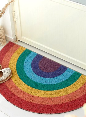 半圆形地垫门口进门入户门地垫 门厅防滑丝圈Ppvc脚垫蹭脚垫子