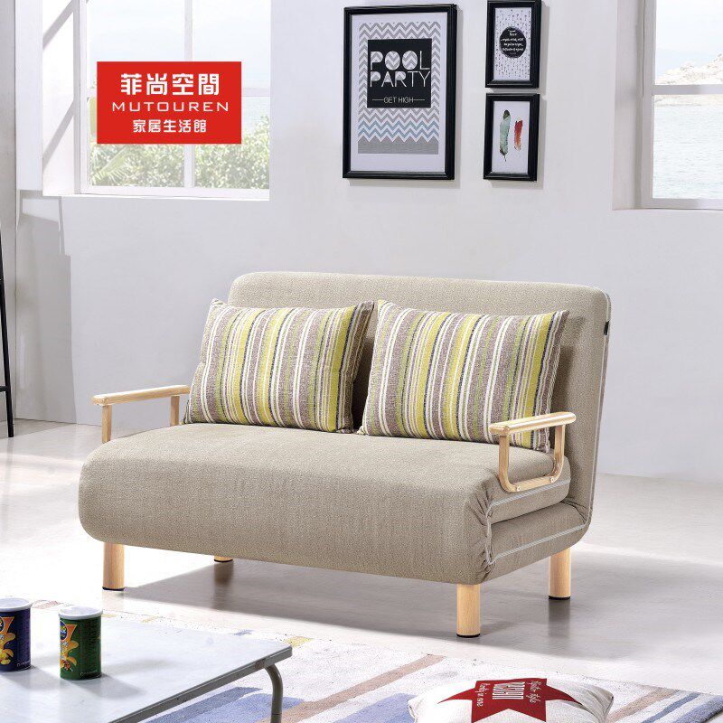 包邮可折叠沙发床1m.5米多功能布艺可拆洗小户型书房客厅钢架两用
