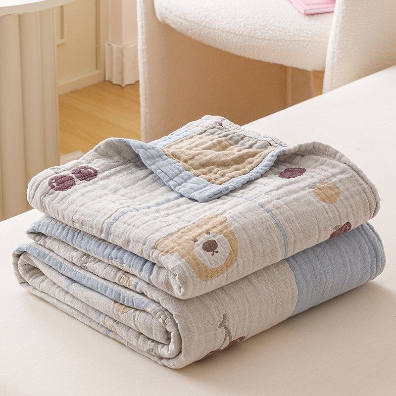 四层全棉纱布毛巾被纯棉夏季薄款棉纱夏凉被毯子成人空调盖毯床单,床上用品,休闲毯/毛毯/绒毯,淘宝优惠券,粉丝福利购,淘宝优惠卷