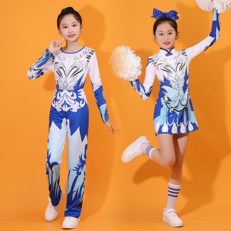 新款拉拉操服装健美操q比赛服团体舞蹈表演服训练服啦啦操服儿童
