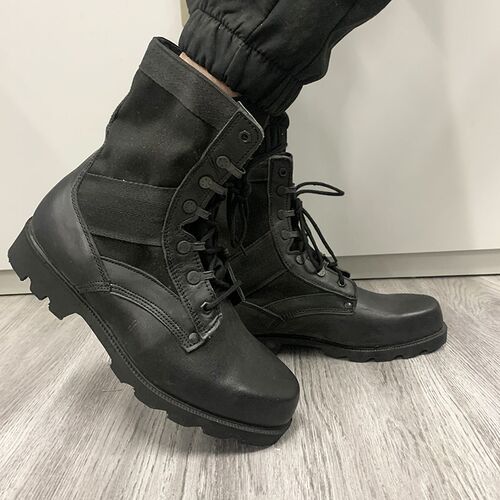 库存皮靴老款高帮靴黑色双密度男女款N中筒防滑防水登山靴