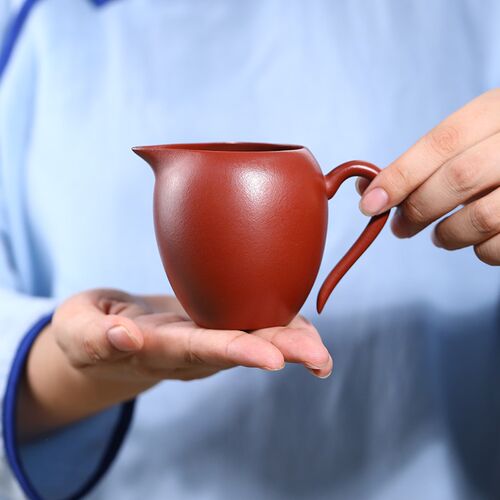 宜兴大红袍紫砂公道杯全手工分茶器茶海倒茶功夫茶具配Z件茶漏套
