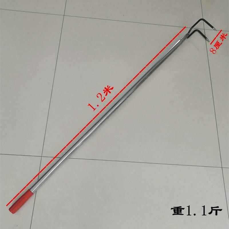 二齿钩挠子农用家用垃圾钩松v土钩子开荒耙子焊接锻打园艺二齿锄