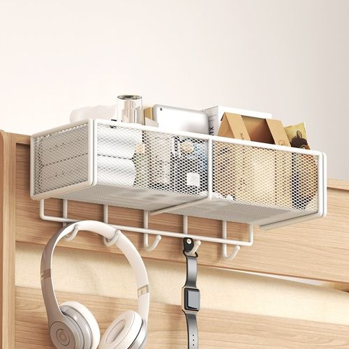 宿舍收纳床头上铺神器免安装挂式寝室床上置物架X住校床边挂篮