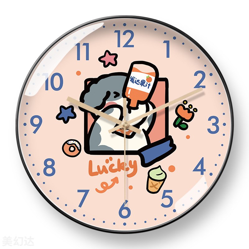 熊猫挂钟客厅2024新款钟表简z约大气网红客厅家用挂墙创意静音时