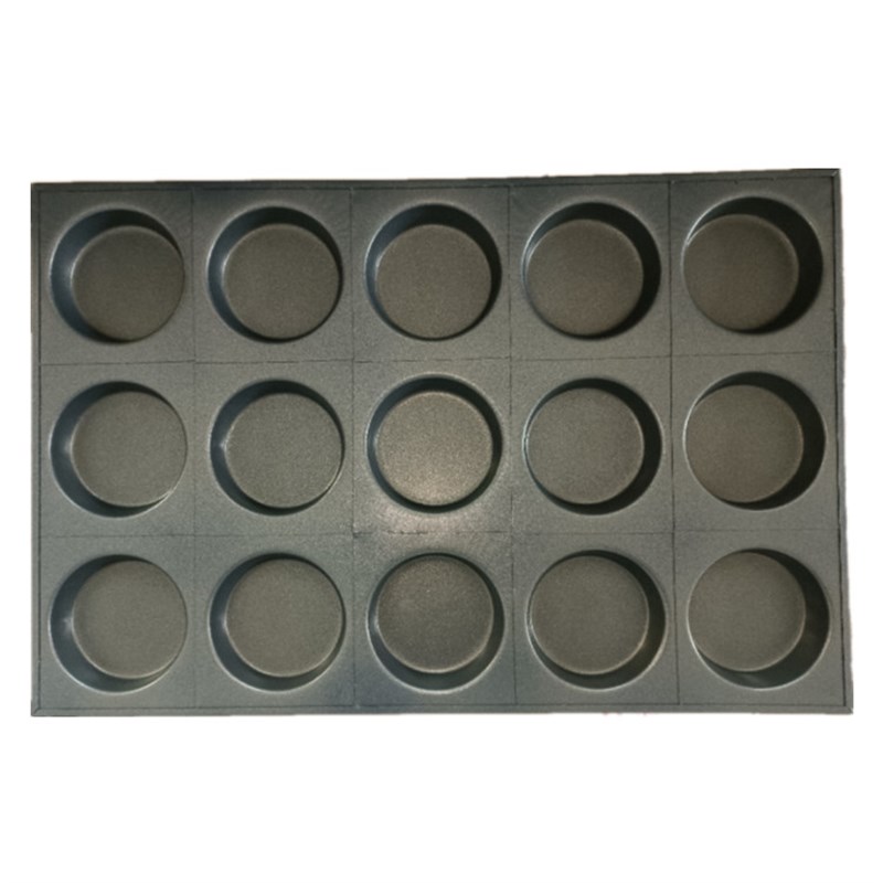 商用24连15连圆形不沾烤u鸡蛋盘圆形汉堡盘面包烤盘不沾烤鸡蛋模