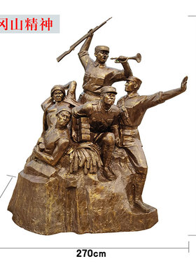 玻璃钢仿铜铸铜人物雕塑八路军抗战红军过草地双拥公X园长征革命