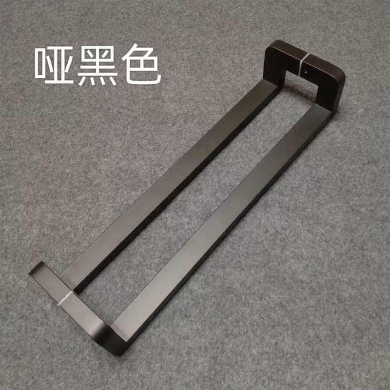 圆弧玻璃b门拉手转角黑色防静电电镀现代简约框防撞带不锈钢门把